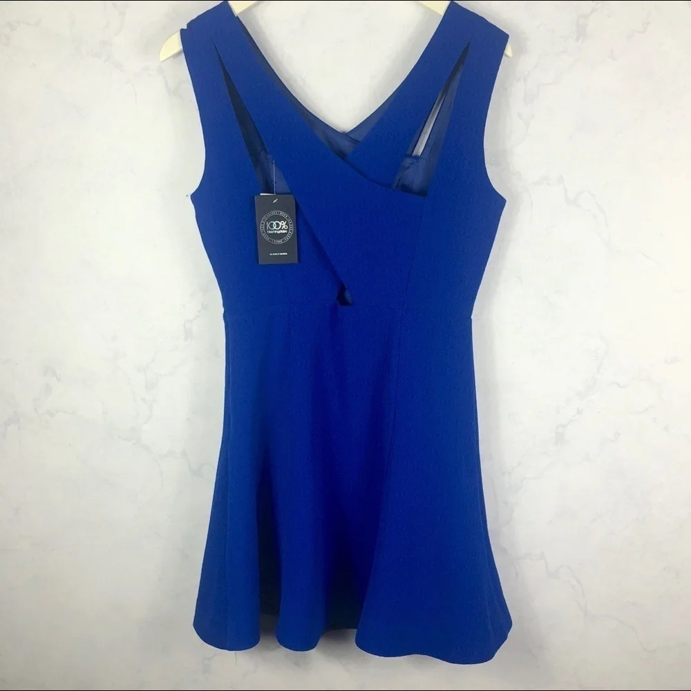 [J.O.A.] Blue Crossover Cut Out Dress